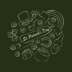 green st. patricks day card from traditional holiday items