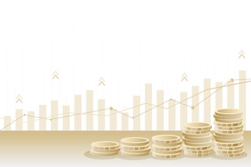 Business, Financial chart, Coins, arrow vector