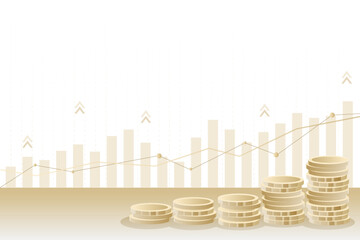 Business, Financial chart, Coins, arrow vector