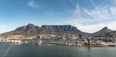 Papier Peint photo autocollant Montagne de la Table Cape Town (South Africa), aerial view, shot from a helicopter