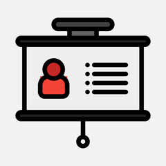 Profile presentation icon in filled line style, use for website mobile app presentation