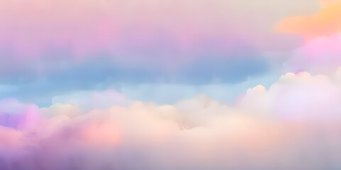 abstract colorful sky and clouds background, copy space for text, illustration, Generative, AI