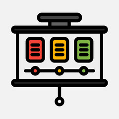 Infographics presentation icon in filled line style, use for website mobile app presentation
