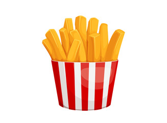 Cartoon french fries isolated box with potato