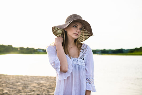 Young Girl at Beach at Golden Hour
