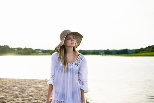 Young Girl at Beach at Golden Hour
