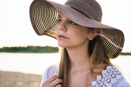 Young Girl at Beach at Golden Hour