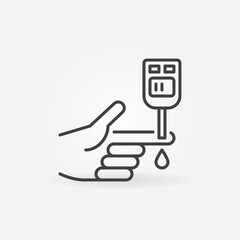 Blood Sugar Test vector Glucose Meter concept line icon or symbol