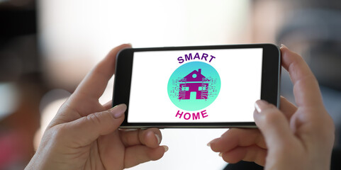 Smart home concept on a smartphone