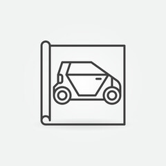 Car Vinyl Wrapping vector concept outline icon or sign