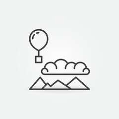 Flying Radiosonde in Atmosphere vector concept thin line icon