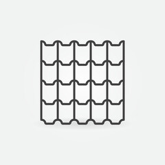 Roof Concrete Tile vector concept outline icon or sign