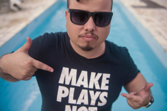 Professional poker player enjoying vacations in south Brazil