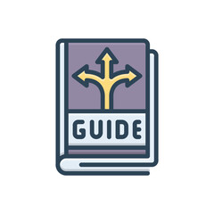 Color illustration icon for guidance