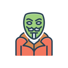 Color illustration icon for anonymous