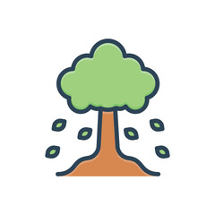 Color illustration icon for autumn