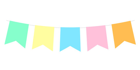 アーチ状のカラフルな旗