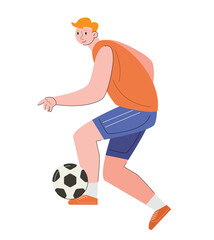 soccer player with the ball. playing football	
