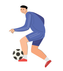 soccer player with the ball. playing football	
