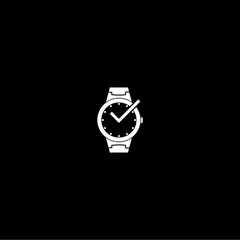 Wristwatch dark mode glyph icon isolated on dark background