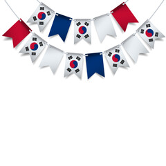 Vector Illustration of March 1st Movement Day in the South Korea. Garland with the flag of South Korea on a white background.
