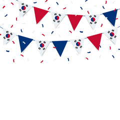 Vector Illustration of March 1st Movement Day in the South Korea. Garland with the flag of South Korea on a white background.
