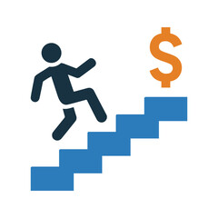 Stairs Up icon.Simple editable vector graphics.