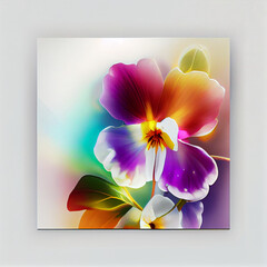 colorful flower  oilpaint color  postcard 