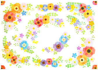 水彩風ポピーのフレームセット