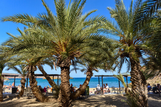 Palmenstrand von Vai an der Ostk&uuml;ste der griechischen Mittelmeerinsel Kreta