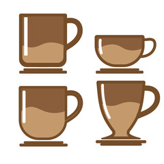 Mug And Cup Collection Vector Icon Logo