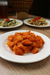 Indonesian food dish: potato balado