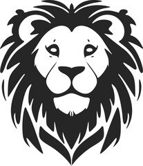 Fototapeta na wymiar Trendy black and white cute lion logo. Good for brands.