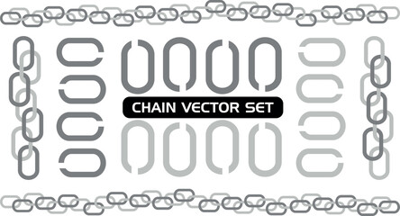 Chain Vector Set. Seamless chain pattern.