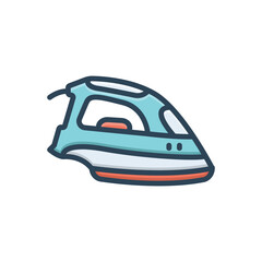 Color illustration icon for iron 