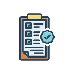 Color illustration icon for requiring