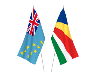 Seychelles and Tuvalu flags