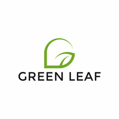 Initial of Letter G Leaf Logo Design Template Illustration