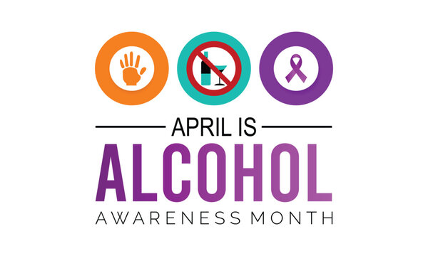  Vector illustration on the theme of Alcohol awareness month observed on April 1st to 30th. Template for background, banner, card, poster with text inscription.