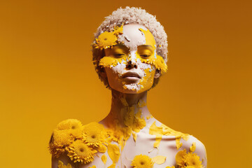  Body Humanoid Manifestation Photography of Flower Fashion made with generative ai