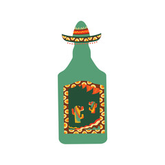 Mexican drink. Hand drawn tequila isolated on white. clipart. vector illustration