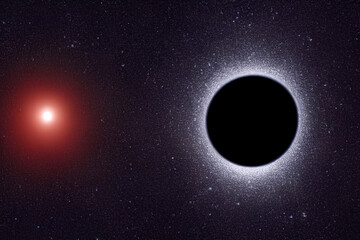 Obraz na płótnie Canvas Star orbit around a Black Hole. Generative Artificial Intelligence.