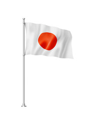 Japanese flag isolated on white