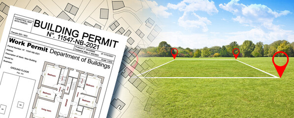 Land plot management - real estate concept with a vacant land av
