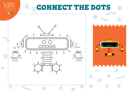 Connect the dots kids game vector illustration