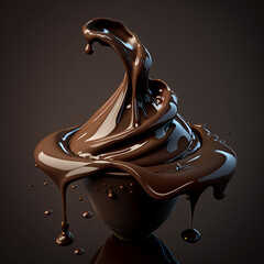 Thick chocolate sauce. studio lighting. 3d. - obrazy, fototapety, plakaty