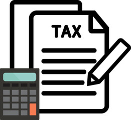 Tax statement reports, tax calculation concept.