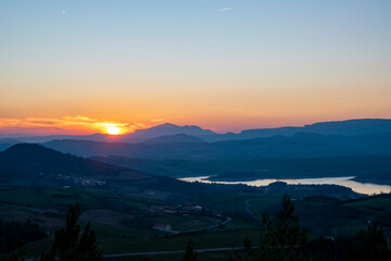 sunset in the mountains