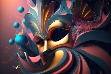 The Art of Disguise: Celebrating the Mysterious World of Party Masks AI Generated Illustration