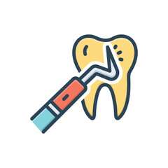 Color illustration icon for probe